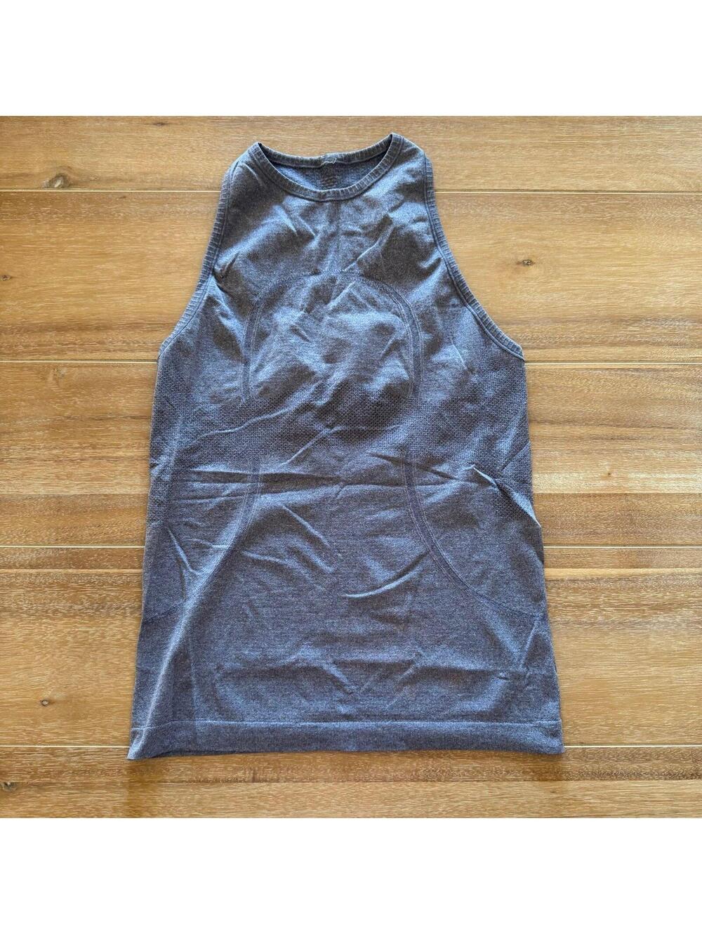 Lululemon Swiftly Tech High Neck Racerback Tank Top 2.0 SZ 6 Heathered Gray